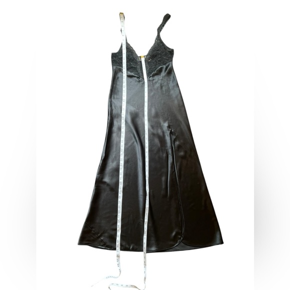 Vintage 80s Victorias secret GOLD LABEL black mesh Side Slit nightgown Size P - Picture 15 of 15